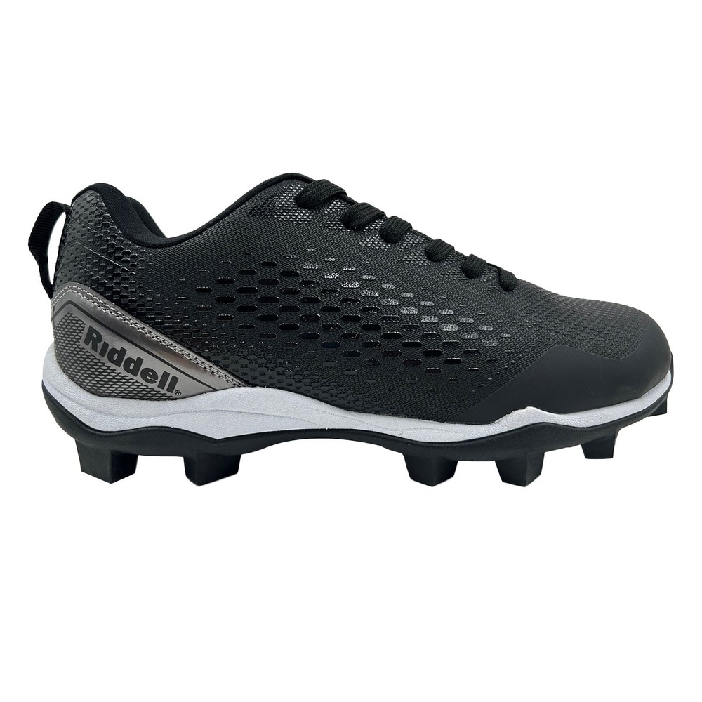 Riddell Brawl RM Men's Football Cleats - Black/White, 12